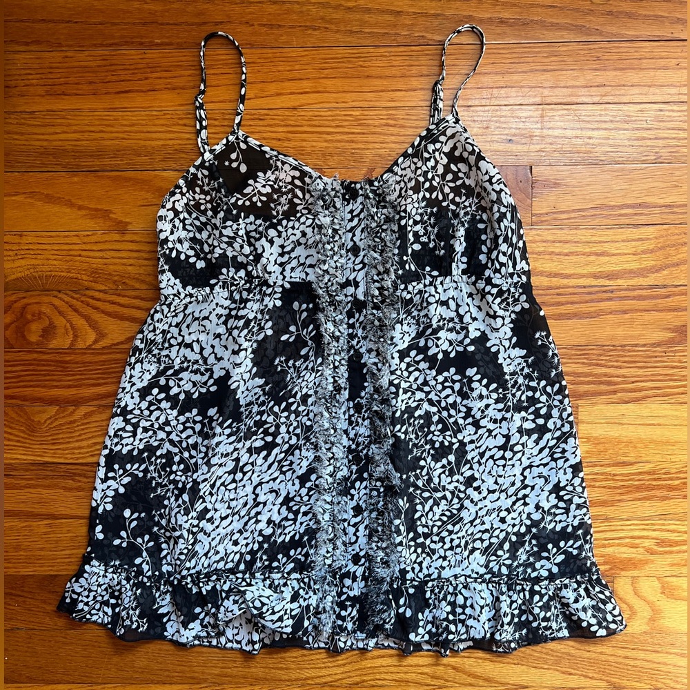 Express Black and White Floral Camisole